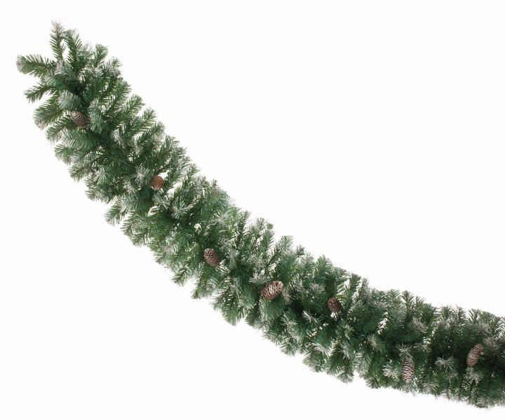 270cm Frosted Garland With Mixed Tips And Cones