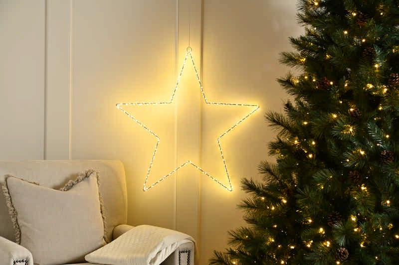 Festive 70cm Dewdrop 2D Star With Warm White LED
