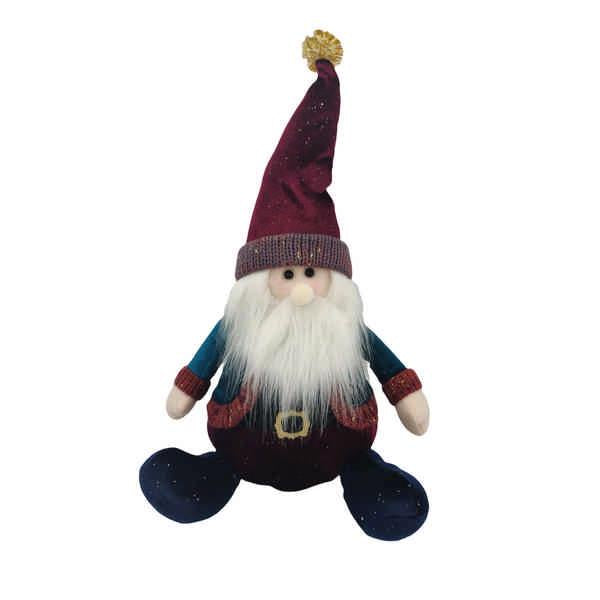 40cm Sitting Blue/Burgundy Santa
