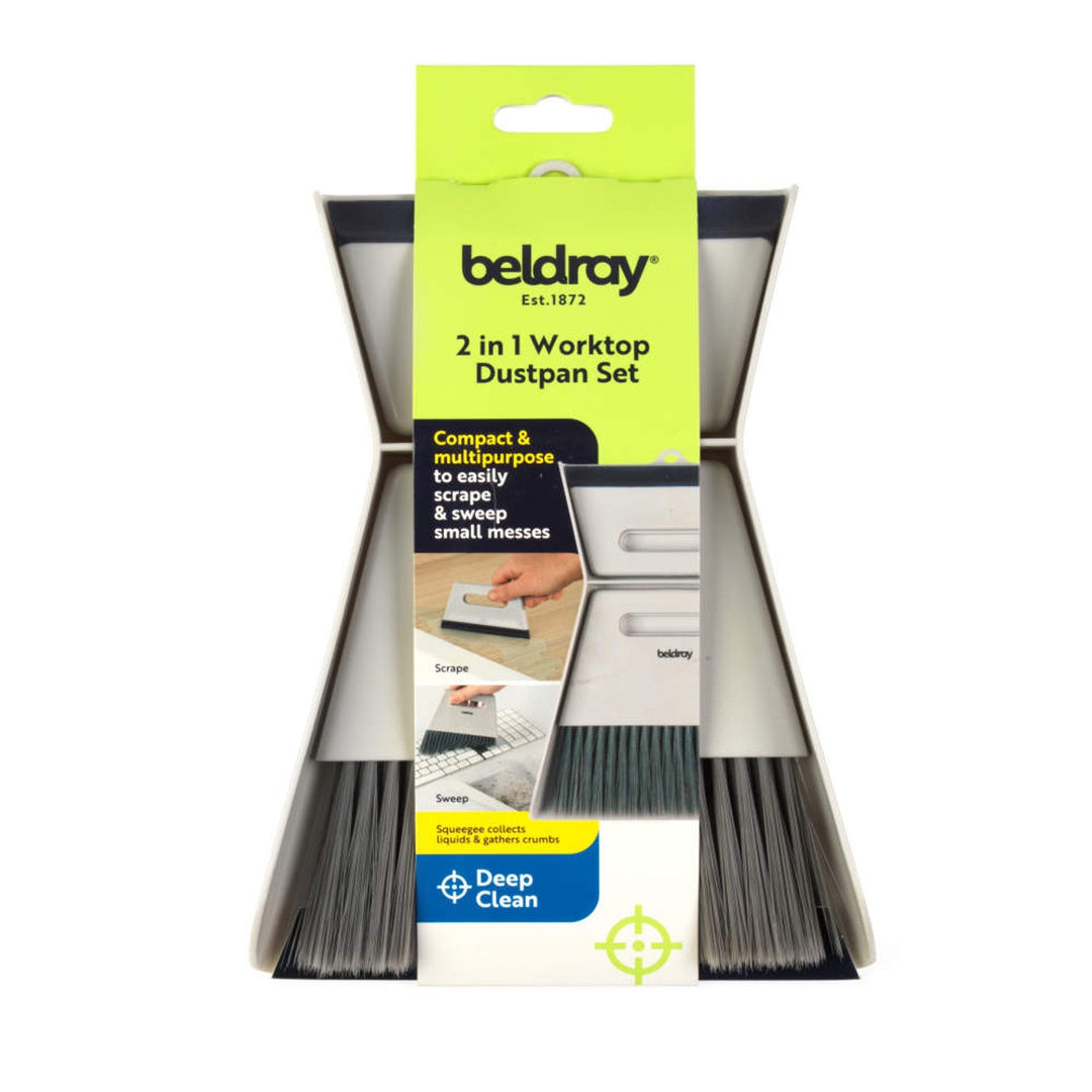 Beldray Deep Clean 2 in 1 Worktop Dustpan Set Grey