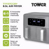 Tower Vortx 8.5L Dual Basket Air Fryer Digital Grey with Chrome Trim T17137CGRY