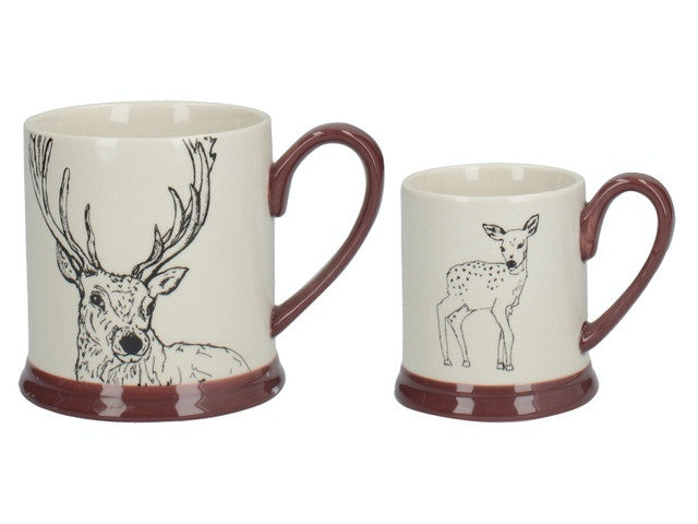 Into The Wild deer big and little mug set