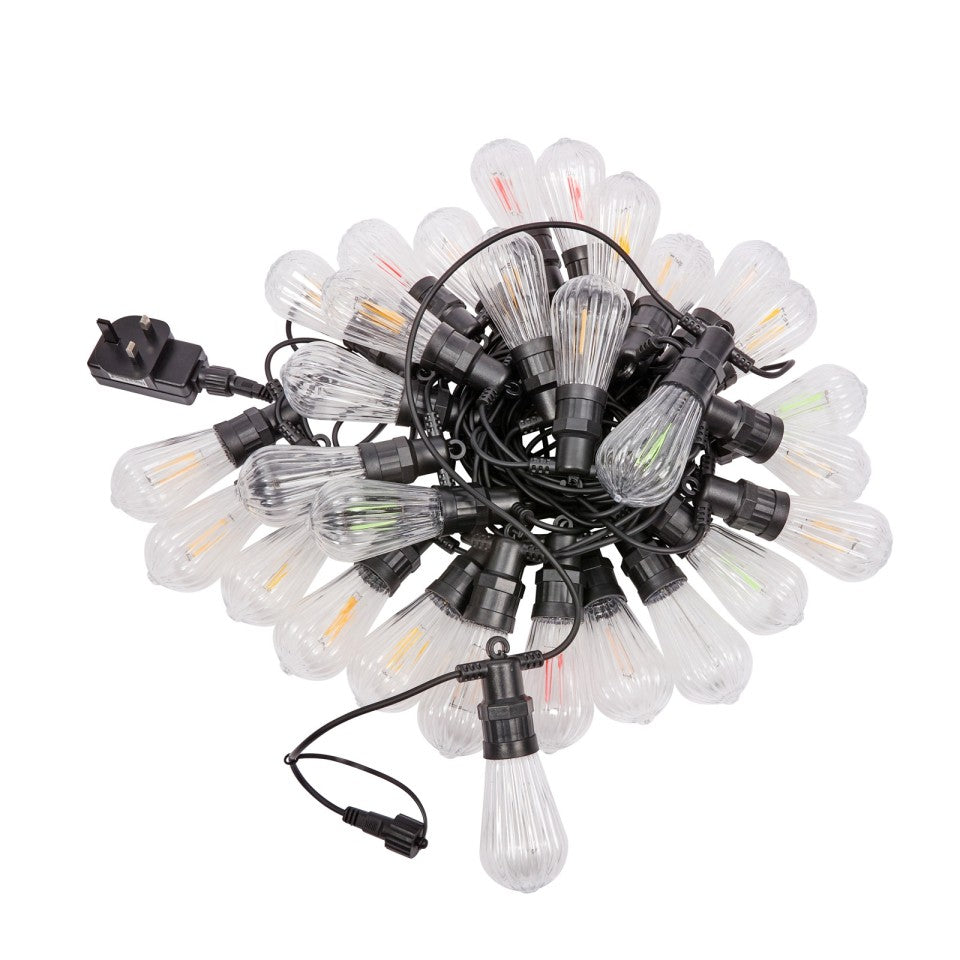 Fluted Festoon String Lights - Warm White - Set of 10