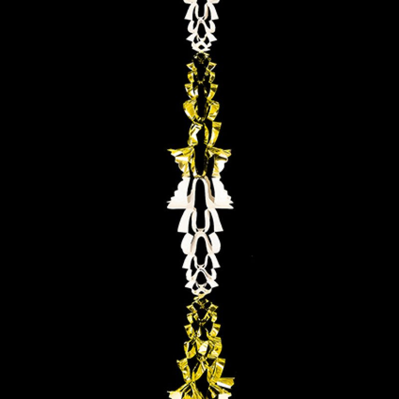 Premier 2.7m x 20cm 6 Section Christmas Foil Garland Gold/Ivory