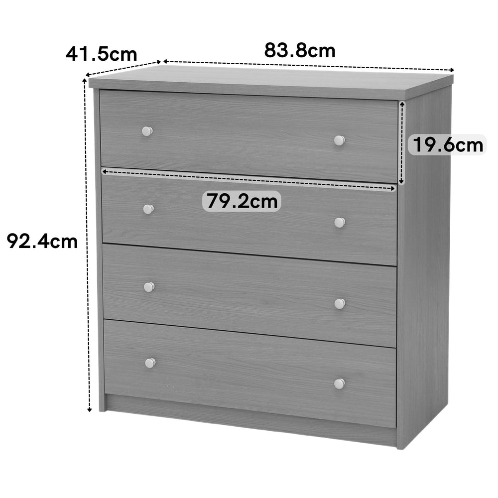Freya - 4 Drawer Chest Of Drawers, Oak Foil Finish (Self Assembly) (DHD) Image 2