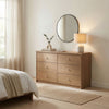 Freya - 6 Drawer (3+3) Wide Chest Of Drawers, Oak Foil Finish (Self Assembly) (DHD) Image 1