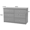 Freya - 6 Drawer (3+3) Wide Chest Of Drawers, Oak Foil Finish (Self Assembly) (DHD) Image 2