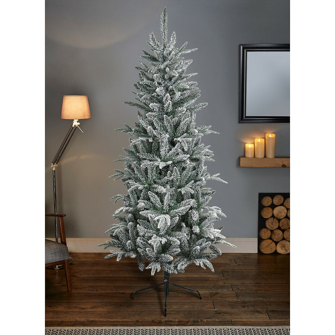 Premier Slim Flocked Lapland Spruce 1.5m Artificial Xmas Tree