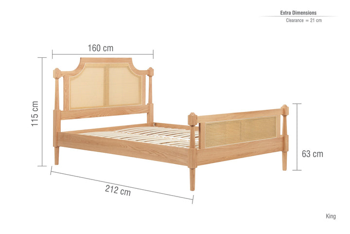 Birlea Geneva Rattan Bed (Self Assembly) (DHD)