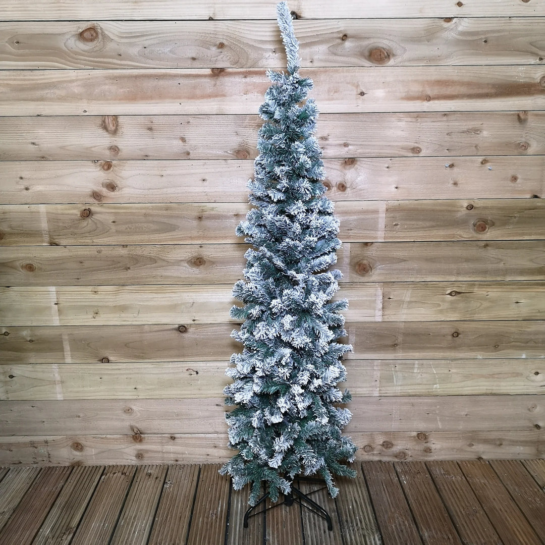 Premier Slim Snow Flocked Spruce Pine 1.7m Artificial Xmas Tree