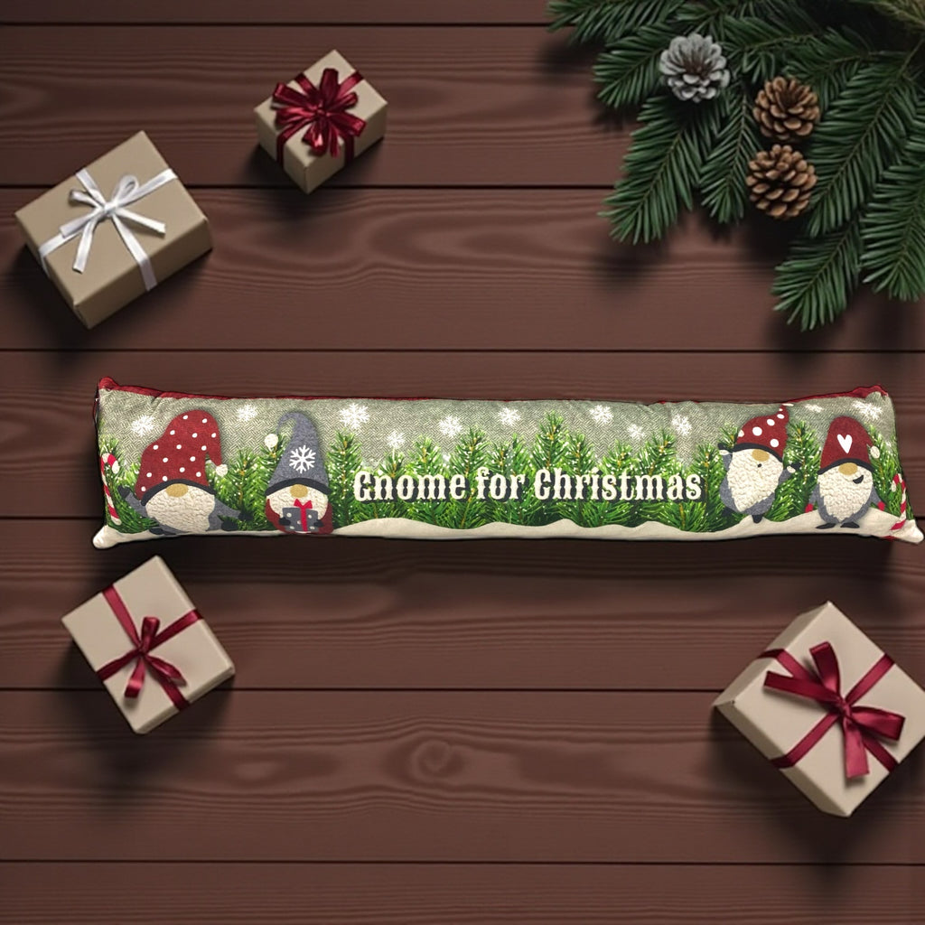 Fabric Printed Draught Excluder Xmas Gonks