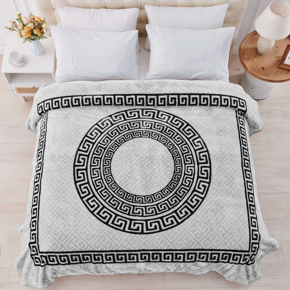 Apollo Greek Key Mink Throw 150cm x 200cm Grey