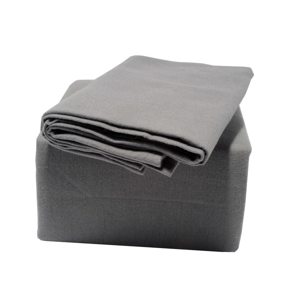 Indulgence Flannelette Flat Sheet Single Grey