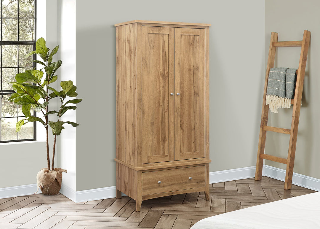 Birlea Hampstead 2 Door 1 Drawer Wardrobe (Self Assembly) (DHD)