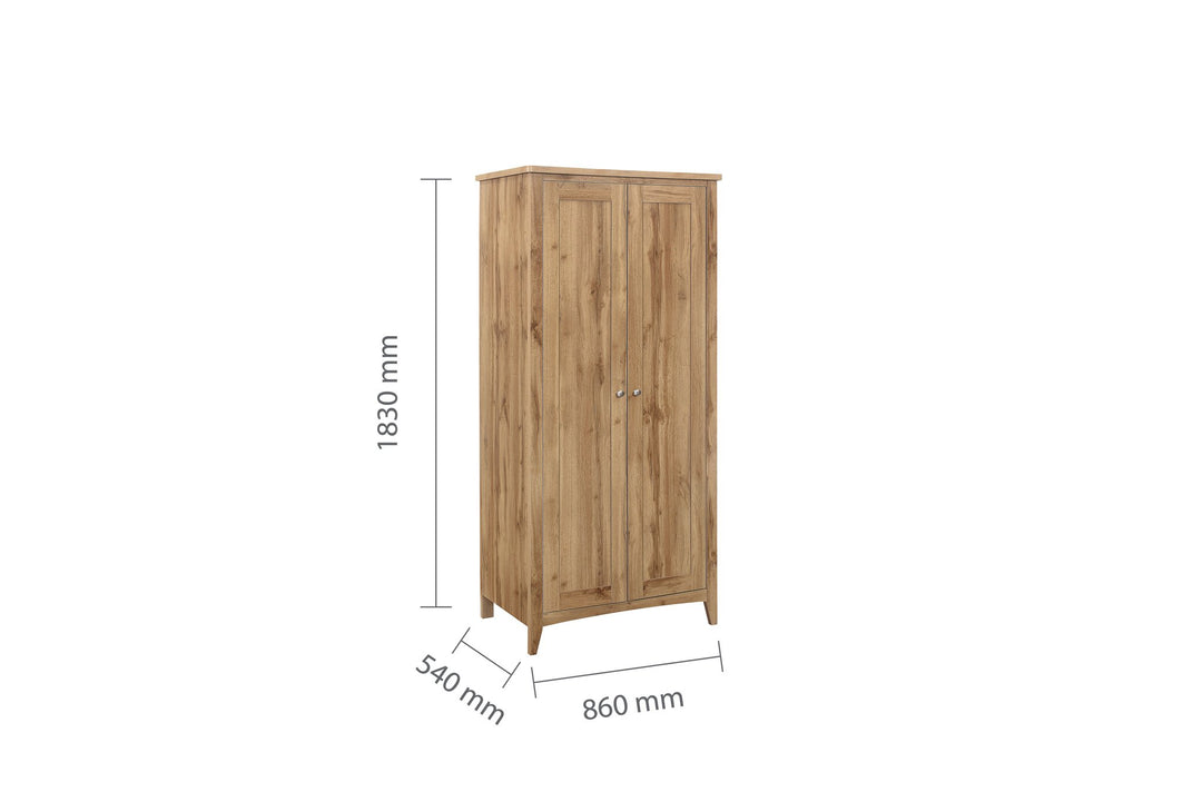Birlea Hampstead 2 Door Wardrobe (Self Assembly) (DHD)
