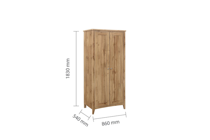 Birlea Hampstead 2 Door Wardrobe (Self Assembly) (DHD)