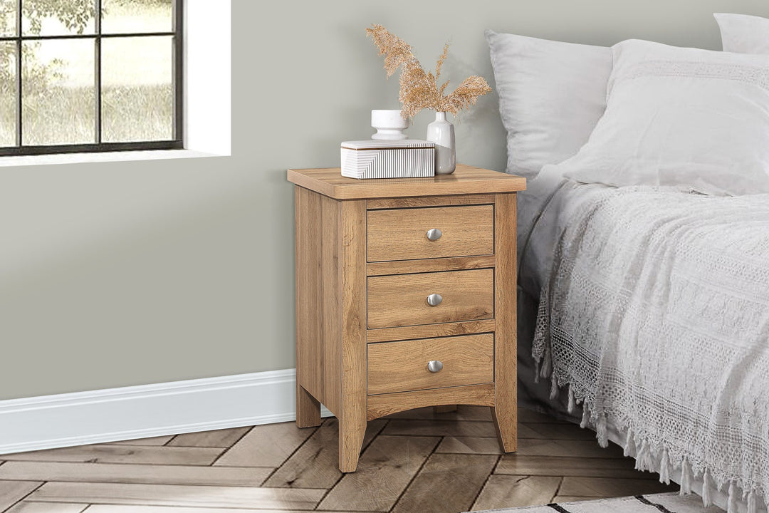 Birlea Hampstead 3 Drawer Bedside (Self Assembly) (DHD)