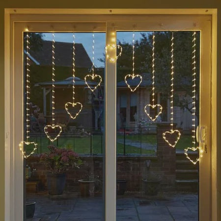 Heart Curtain Lights - Warm White LV