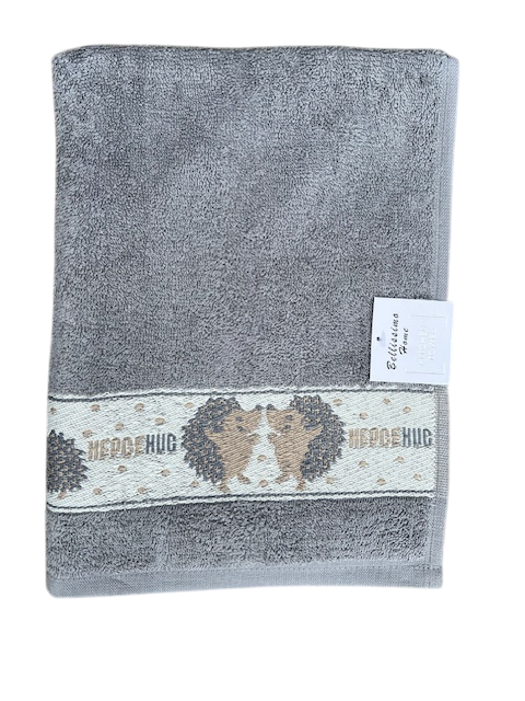 Animal Border Cotton Tea Towel Hedgehog