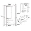 Henley - 2 Door, 3 Drawer Wardrobe, Oak Effect (Self Assembly) (DHD) Image 2