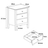 Henley - 3 Drawer Bedside Cabinet, Oak Effect (Self Assembly) (DHD) Image 2