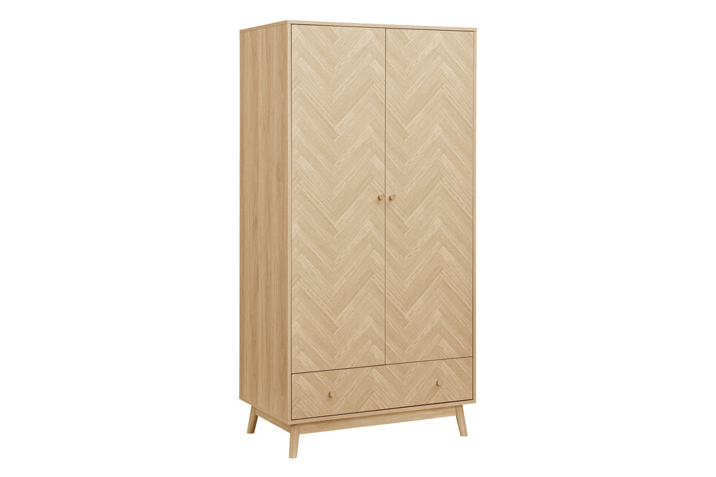 Birlea Herringford 2 Door 1 Drawer Wardrobe (Self Assembly) (DHD)