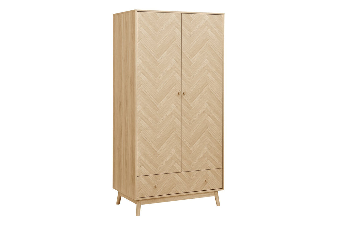Birlea Herringford 2 Door 1 Drawer Wardrobe (Self Assembly) (DHD)