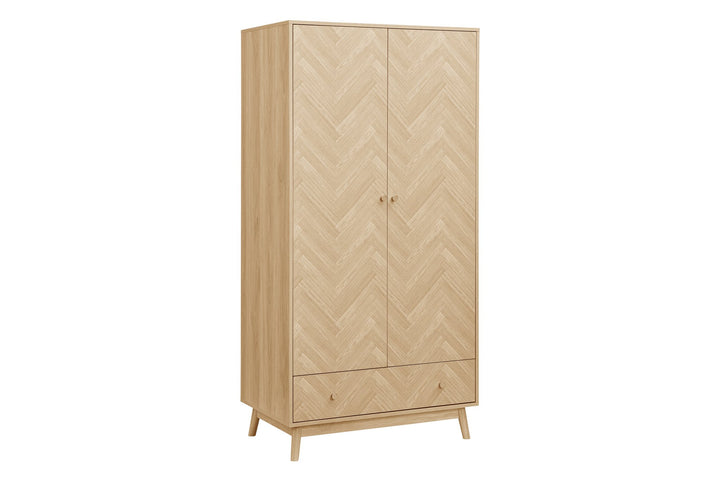 Birlea Herringford 2 Door 1 Drawer Wardrobe (Self Assembly) (DHD)