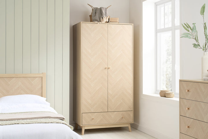 Birlea Herringford 2 Door 1 Drawer Wardrobe (Self Assembly) (DHD)