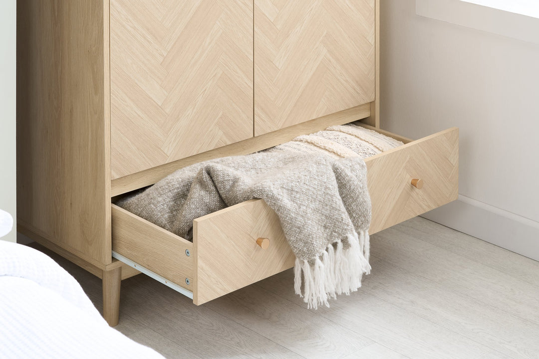 Birlea Herringford 2 Door 1 Drawer Wardrobe (Self Assembly) (DHD)