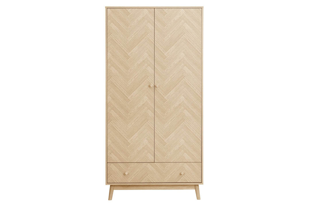 Birlea Herringford 2 Door 1 Drawer Wardrobe (Self Assembly) (DHD)