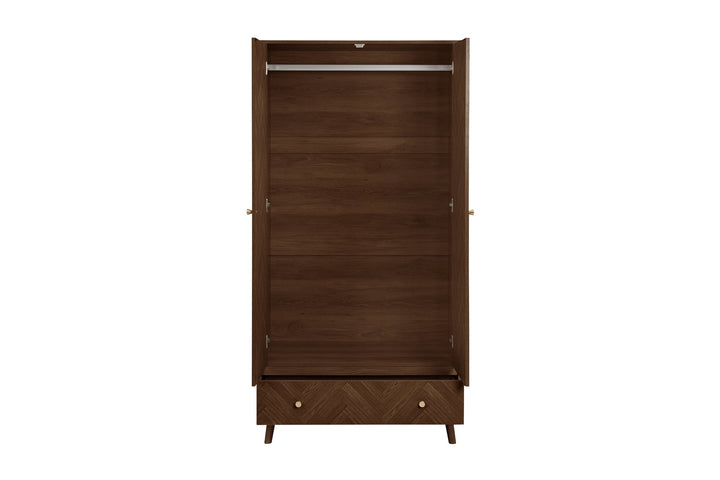 Birlea Herringford 2 Door 1 Drawer Wardrobe (Self Assembly) (DHD)