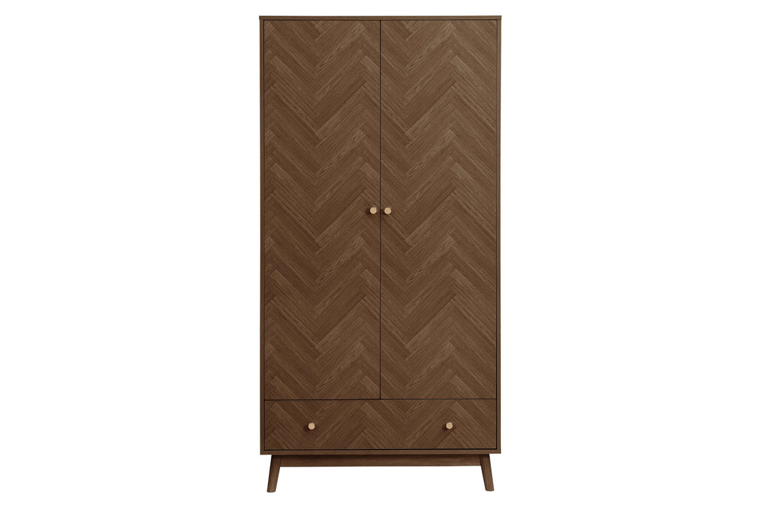 Birlea Herringford 2 Door 1 Drawer Wardrobe (Self Assembly) (DHD)