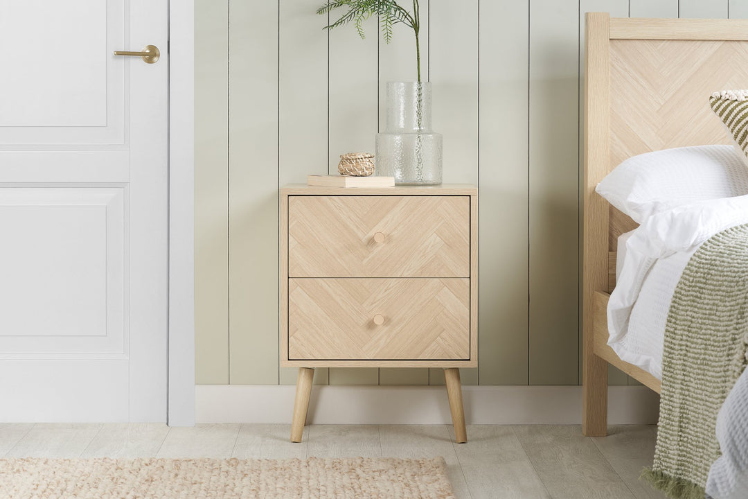 Birlea Herringford 2 Drawer Bedside (Self Assembly) (DHD)