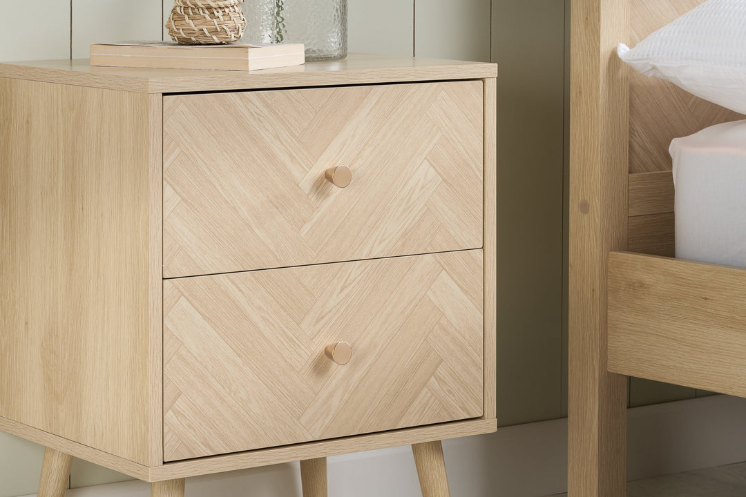 Birlea Herringford 2 Drawer Bedside (Self Assembly) (DHD)