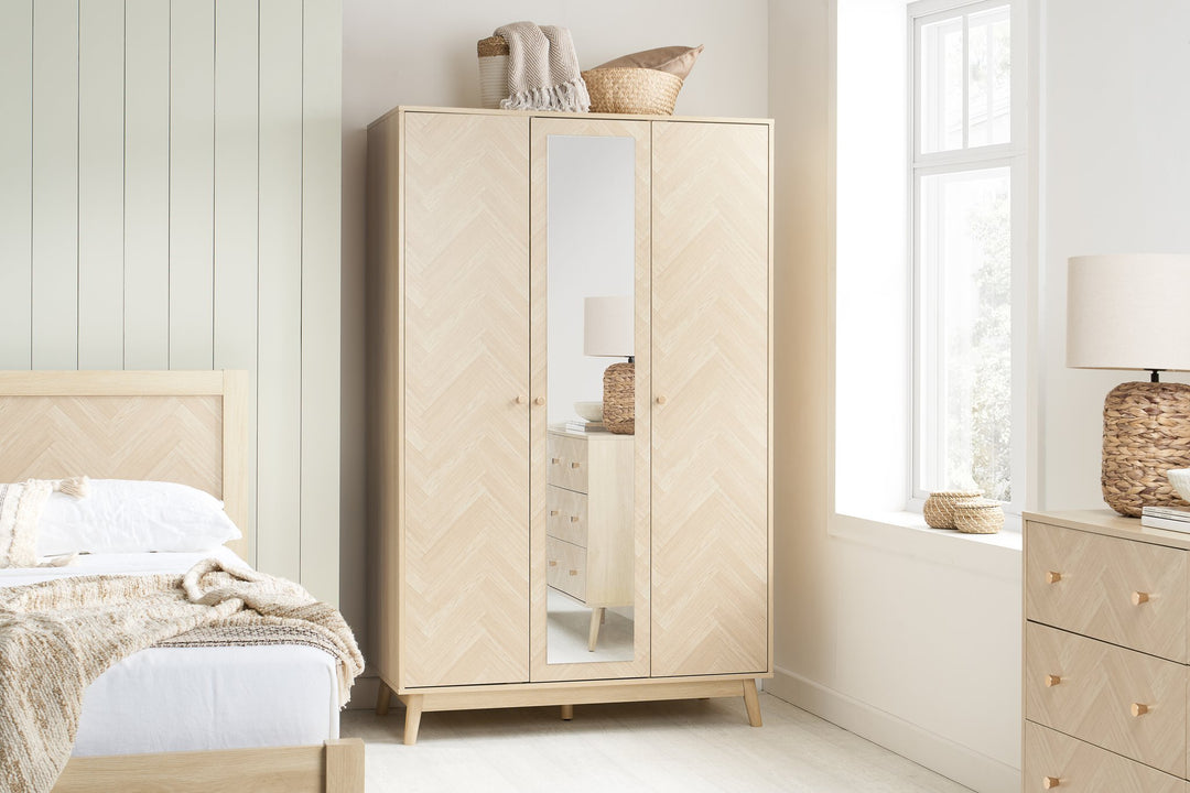 Birlea Herringford 3 Door Wardrobe With Mirror (Self Assembly) (DHD)