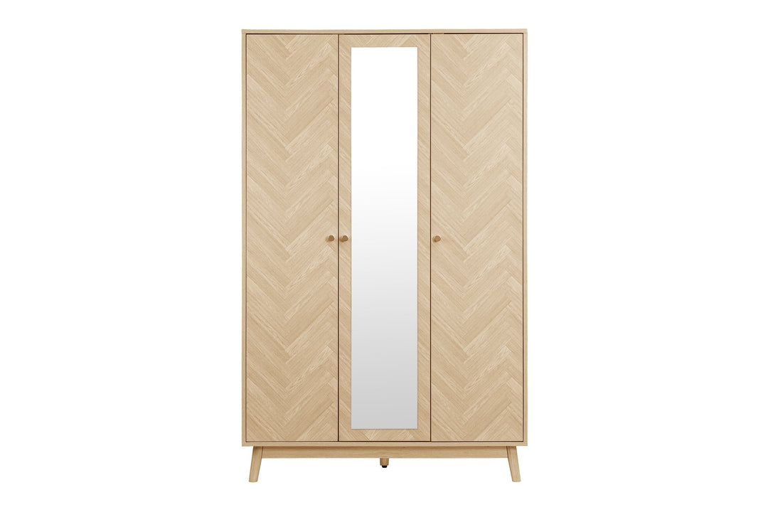 Birlea Herringford 3 Door Wardrobe With Mirror (Self Assembly) (DHD)