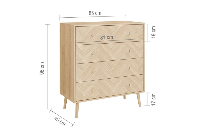Birlea Herringford 4 Drawer Chest (Self Assembly) (DHD)