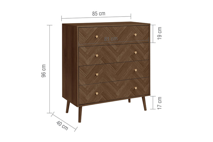 Birlea Herringford 4 Drawer Chest (Self Assembly) (DHD)