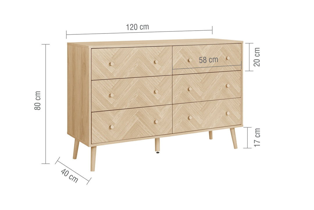 Birlea Herringford 6 Drawer Chest (Self Assembly) (DHD)