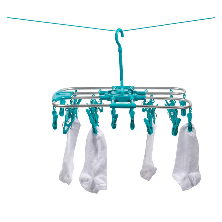 Beldray 2-in-1 Airer for Socks/Underwear Blue with 20 Clips