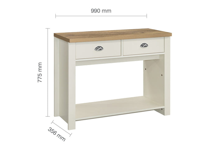 Birlea Highgate 2 Drawer Console Table (Self Assembly) (DHD)