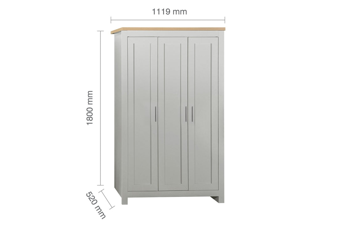 Birlea Highgate 3 Door Wardrobe (Self Assembly) (DHD)