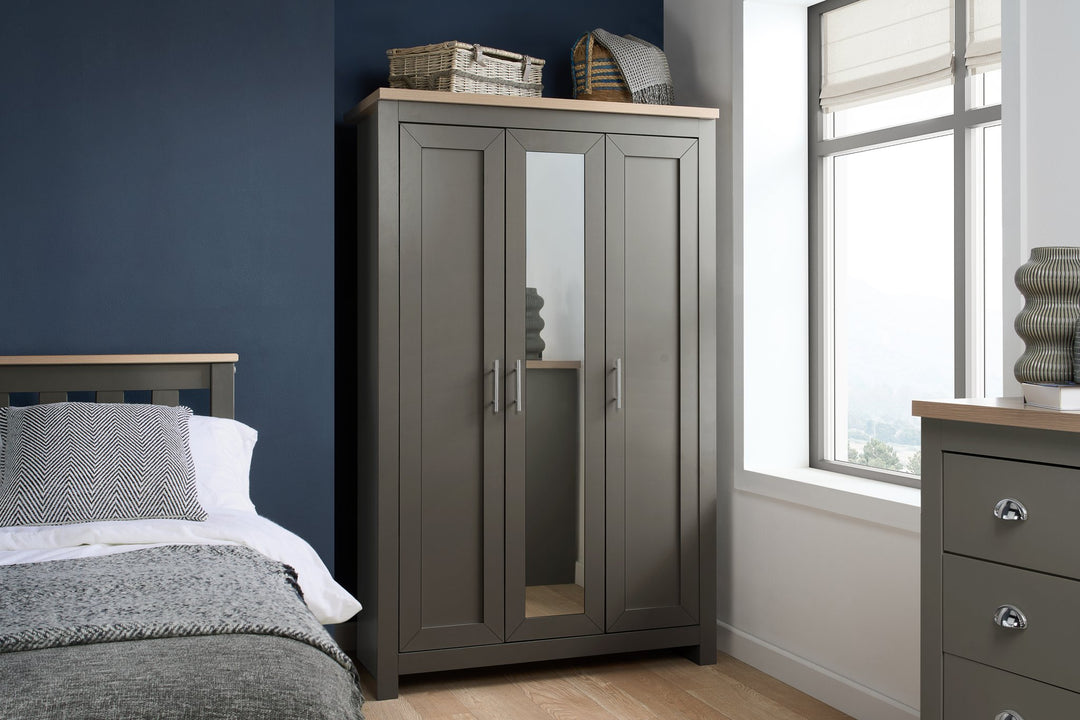 Birlea Highgate 3 Door Wardrobe With Mirror (Self Assembly) (DHD)