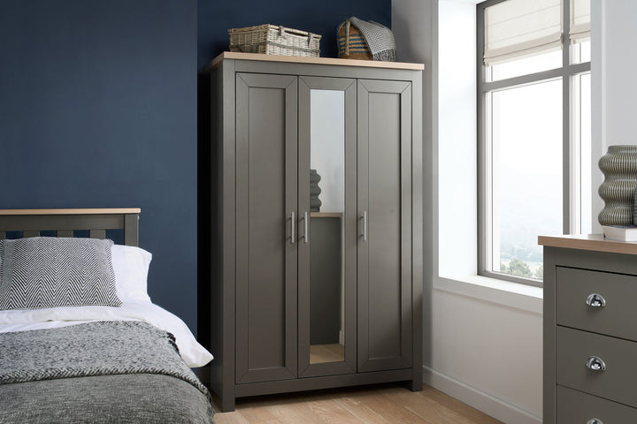 Birlea Highgate 3 Door Wardrobe With Mirror (Self Assembly) (DHD)