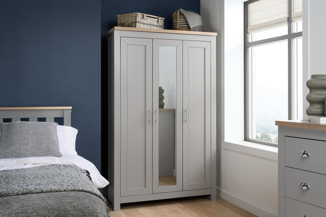 Birlea Highgate 3 Door Wardrobe With Mirror (Self Assembly) (DHD)