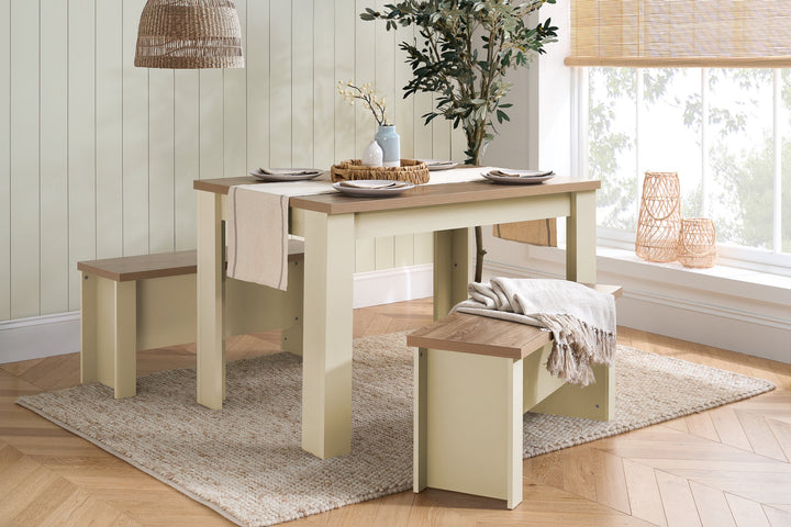 Birlea Highgate Dining Table & Bench Set (Self Assembly) (DHD)