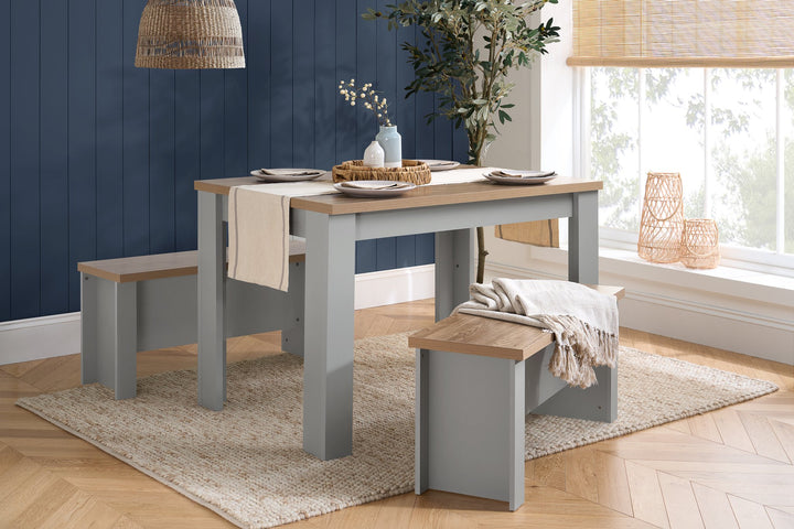 Birlea Highgate Dining Table & Bench Set (Self Assembly) (DHD)