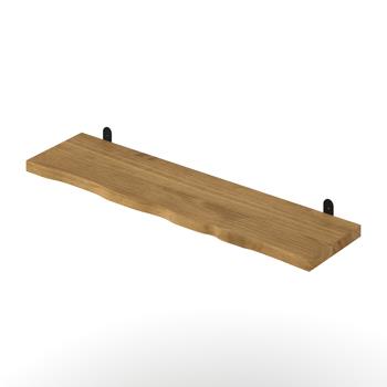 Home Ideas - Chunky Live Edge Shelf With "L" Metal Bracket Kit Antique Wax Finish 80 x 20cm (DHD) Image 1