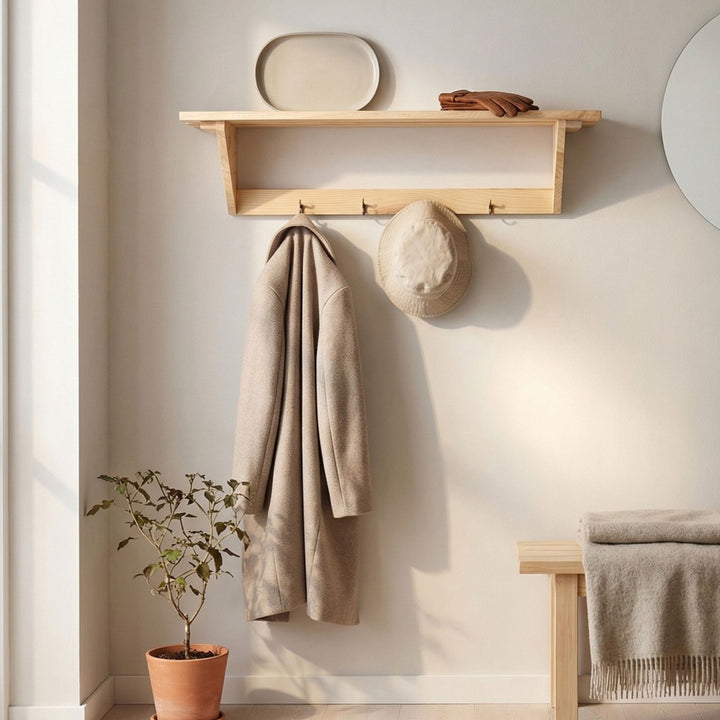 Home Ideas - Hat And Coat Shelf Kit, Pre-sanded Pine (DHD) Image 1